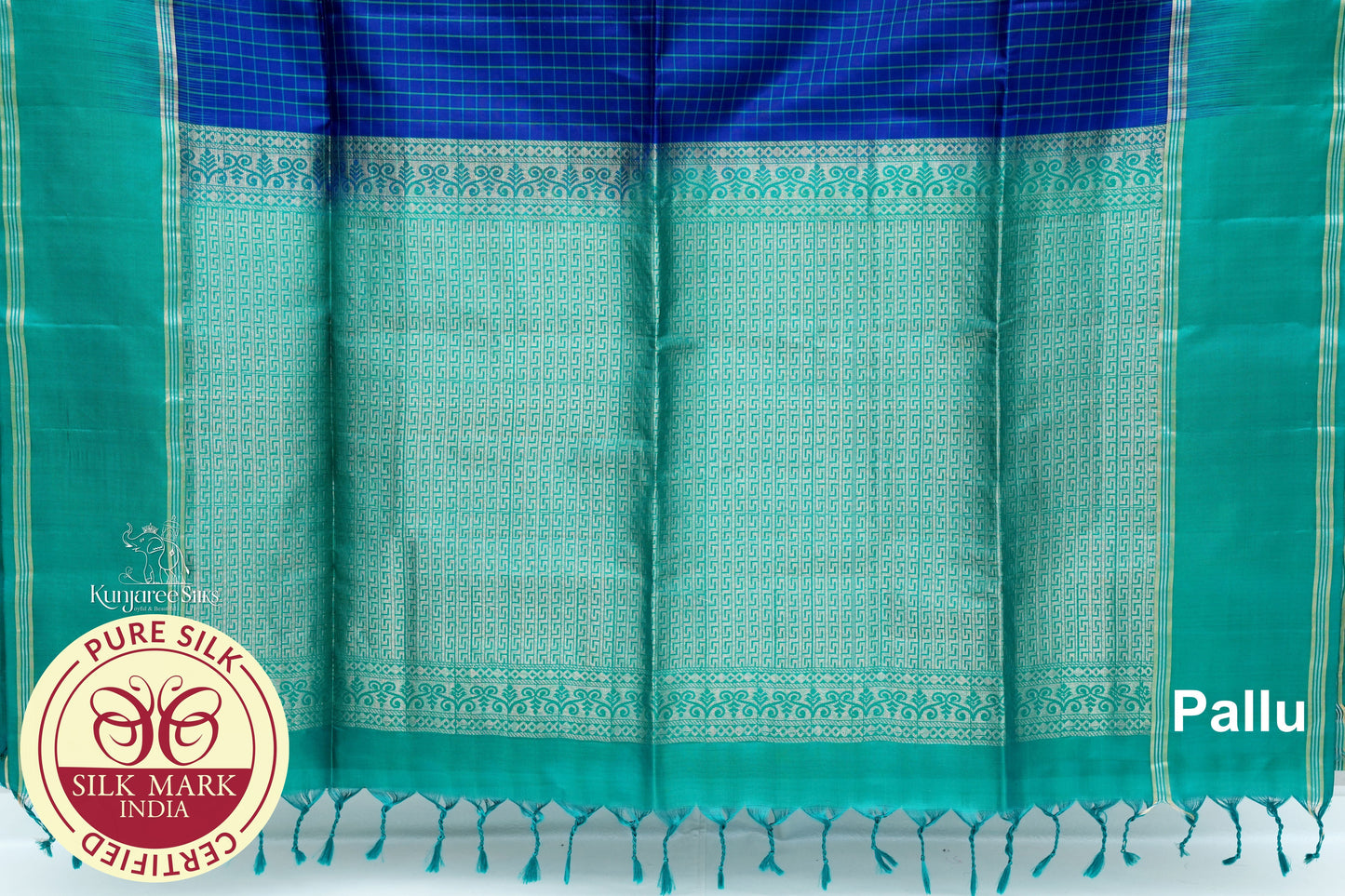 Royal Blue with Green Color Pure Silk Saree