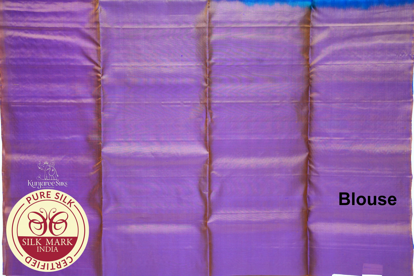 Sea Blue with Purple Color Pure Silk Saree