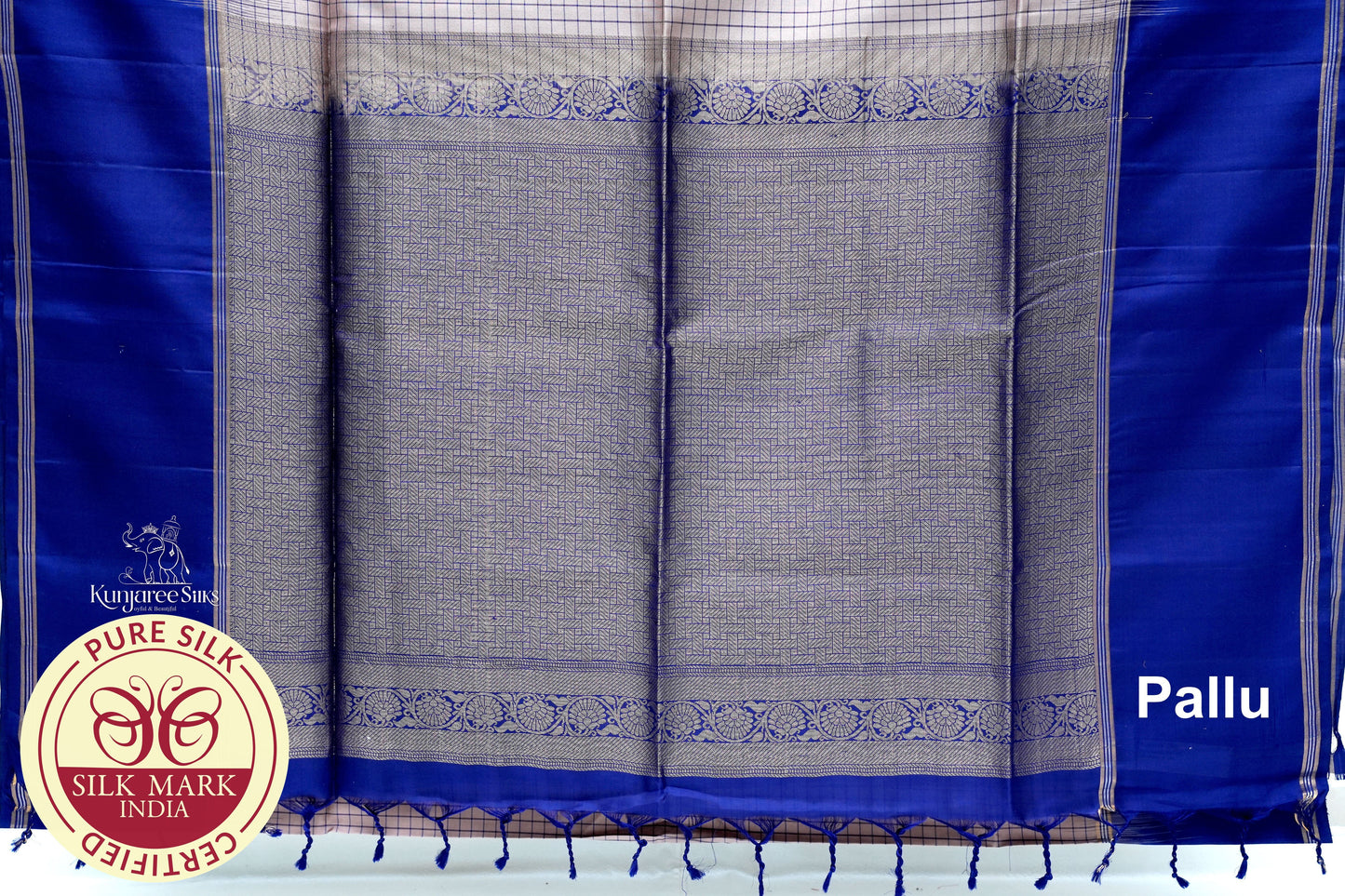 Biscuit with Purple Color Pure Silk Saree