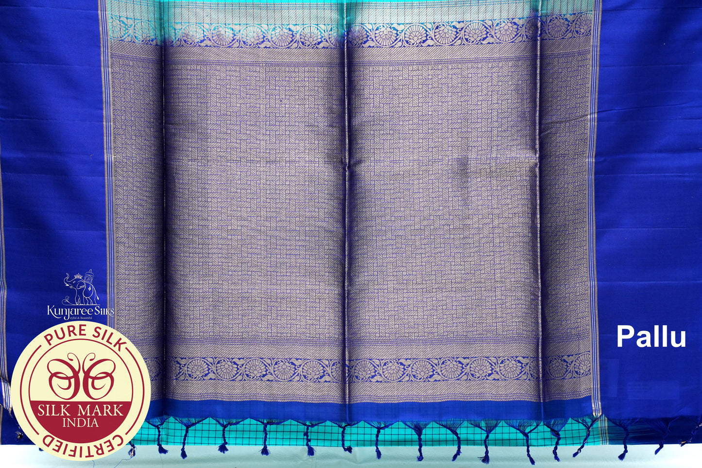 Blue with Purple Color Pure Silk Saree