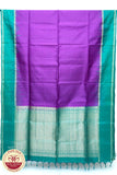 Purple with Green Color Pure Silk Saree