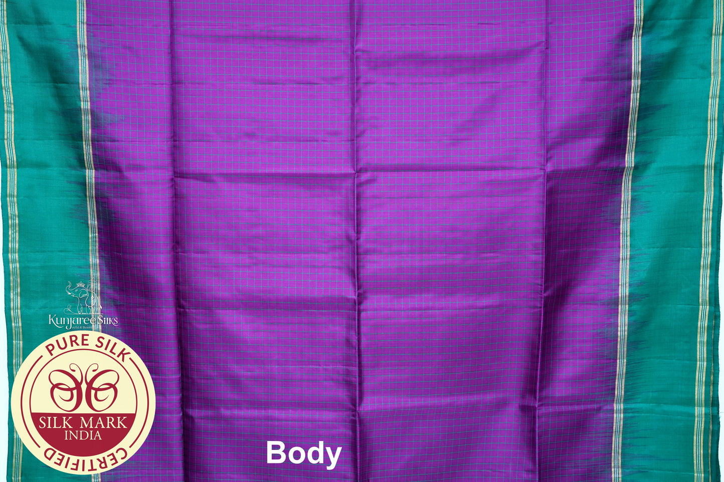 Purple with Green Color Pure Silk Saree