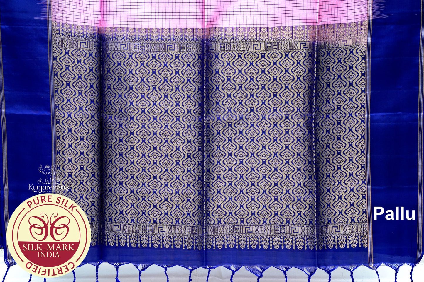 Pink with Purple Color Pure Silk Saree