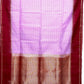 Pink with Maroon Color Pure Silk Saree