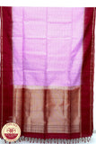 Pink with Maroon Color Pure Silk Saree