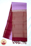 Pink with Maroon Color Pure Silk Saree