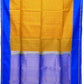 Mustard Yellow with Blue Color Pure Silk Saree