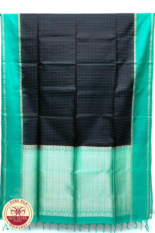 Bottle Green with Green Color Pure Silk Saree