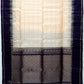 Cream Gold with Royal Blue Color Pure Silk Saree