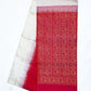 Cream with Baby Red Color Pure Silk Saree