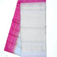 Pure Handloom Soft Silk Saree – Rani Pink & Ice Blue-Silver with Gold Zari Checks