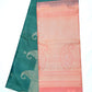 Pure Handloom Soft Silk Saree – Emerald Green with Antique Peach Gold Zari Border & Designer Pallu