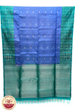 Navy Blue with Green Color Pure Silk Saree