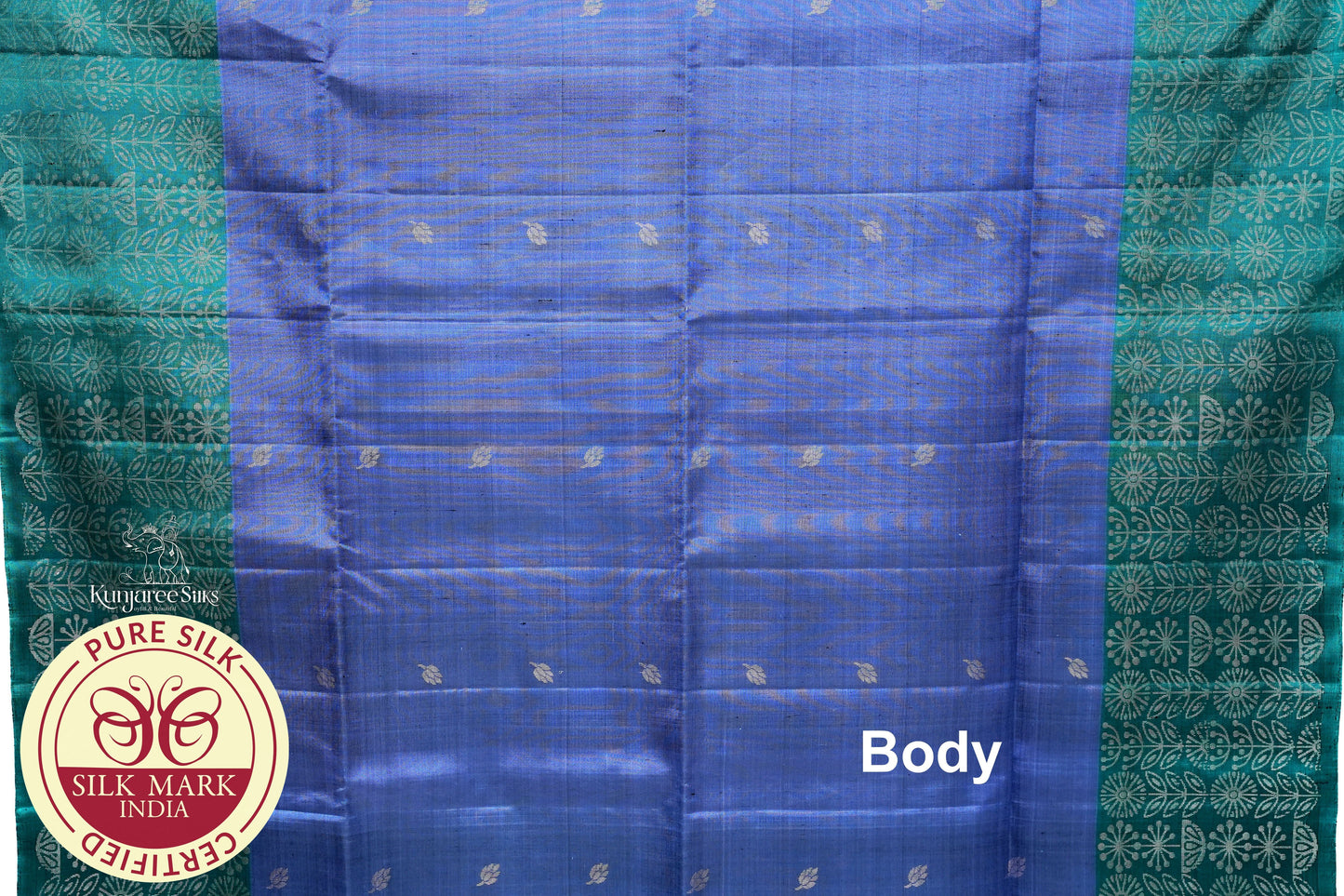 Navy Blue with Green Color Pure Silk Saree