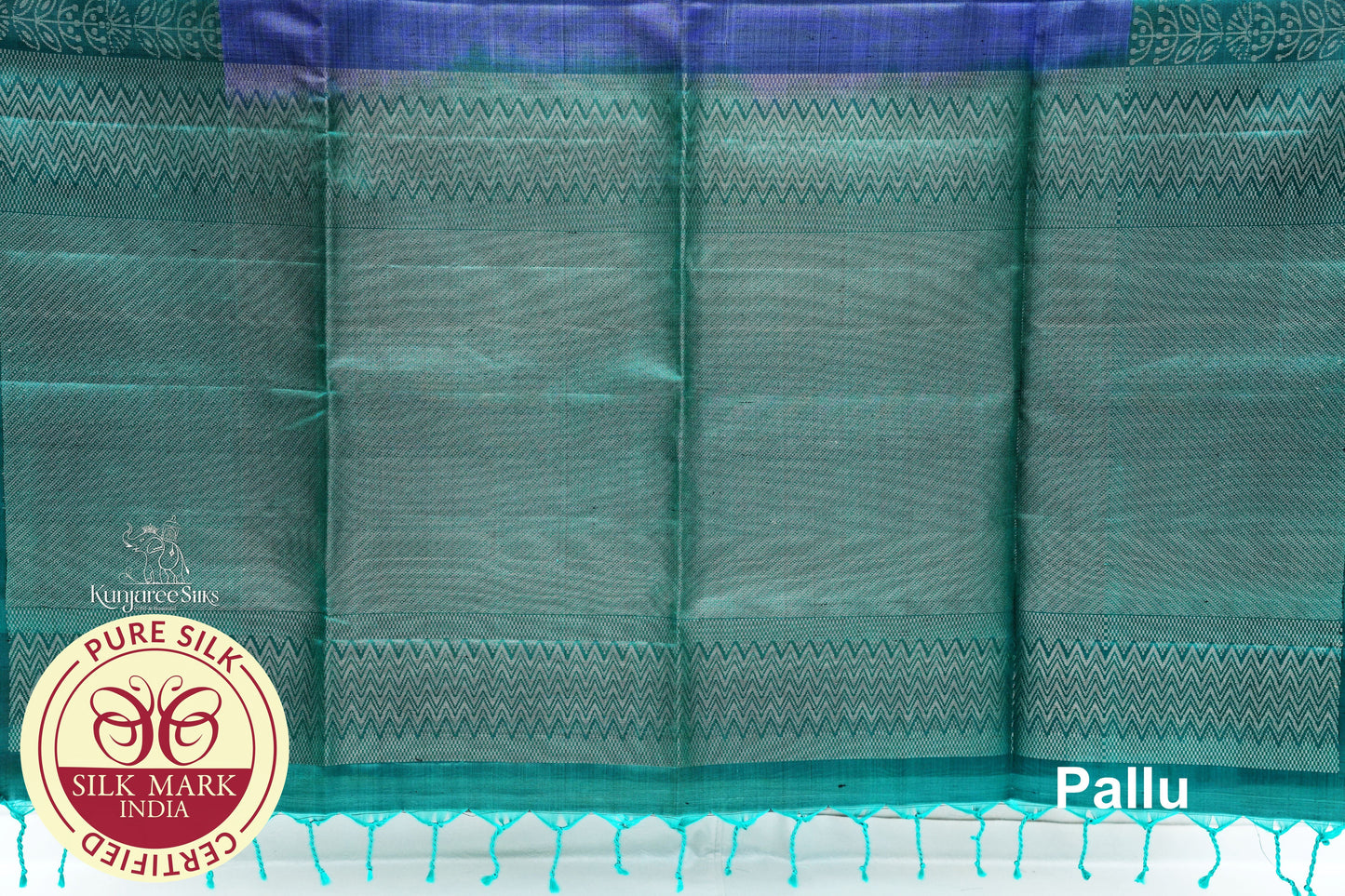 Navy Blue with Green Color Pure Silk Saree