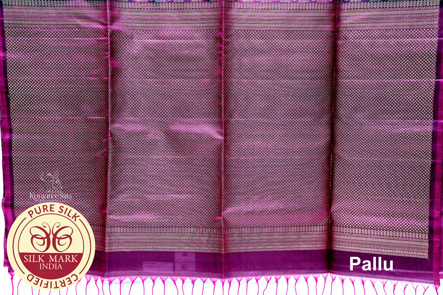 Purple Grey with Maroon Color Pure Silk Saree