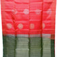 Red with Bottle Green Color Pure Silk Saree