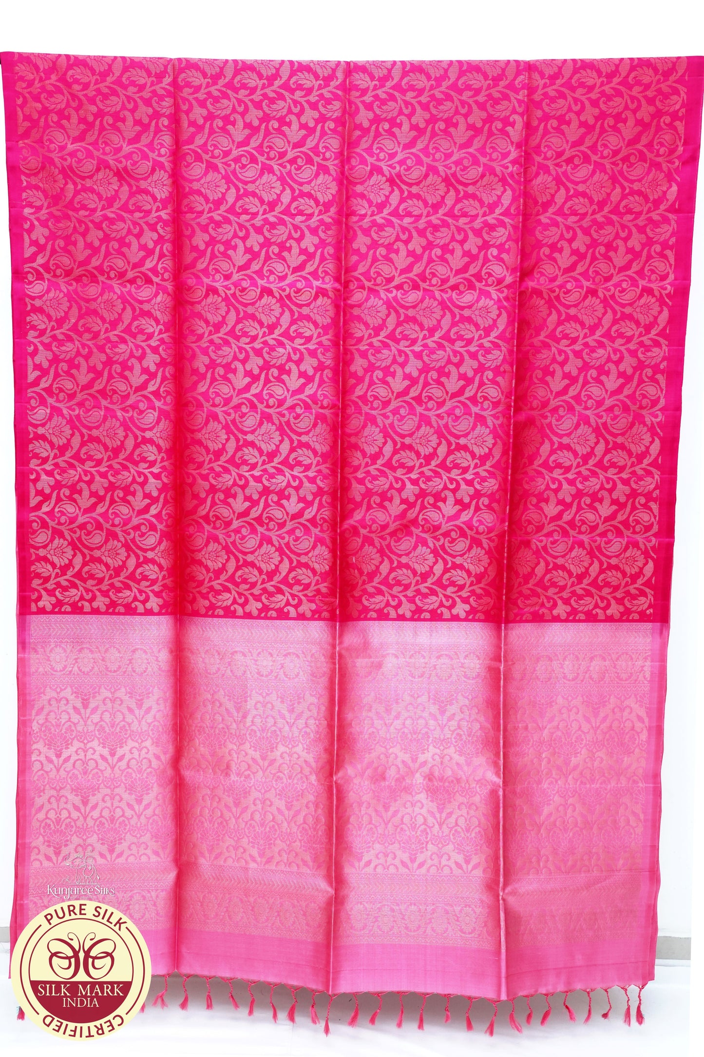 Pink with Baby Pink Color Pure Silk Saree