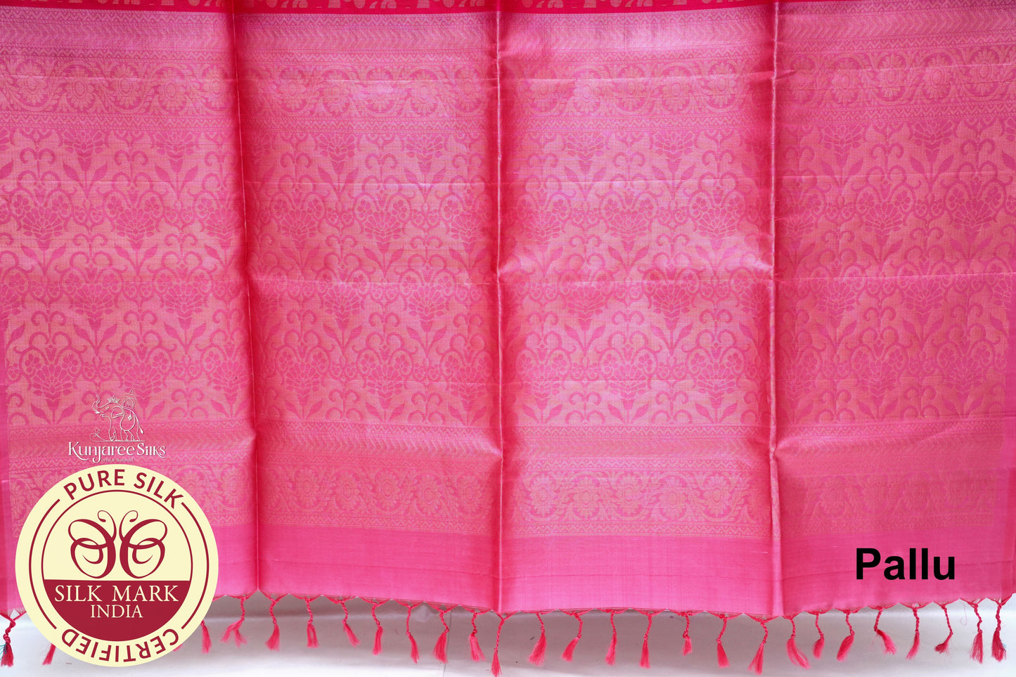 Pink with Baby Pink Color Pure Silk Saree