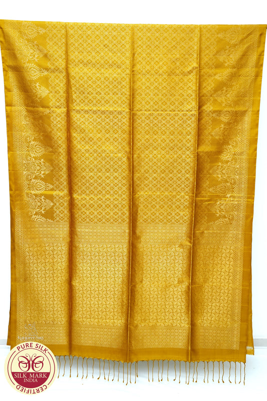 Gold with Gold Color Pure Silk Saree