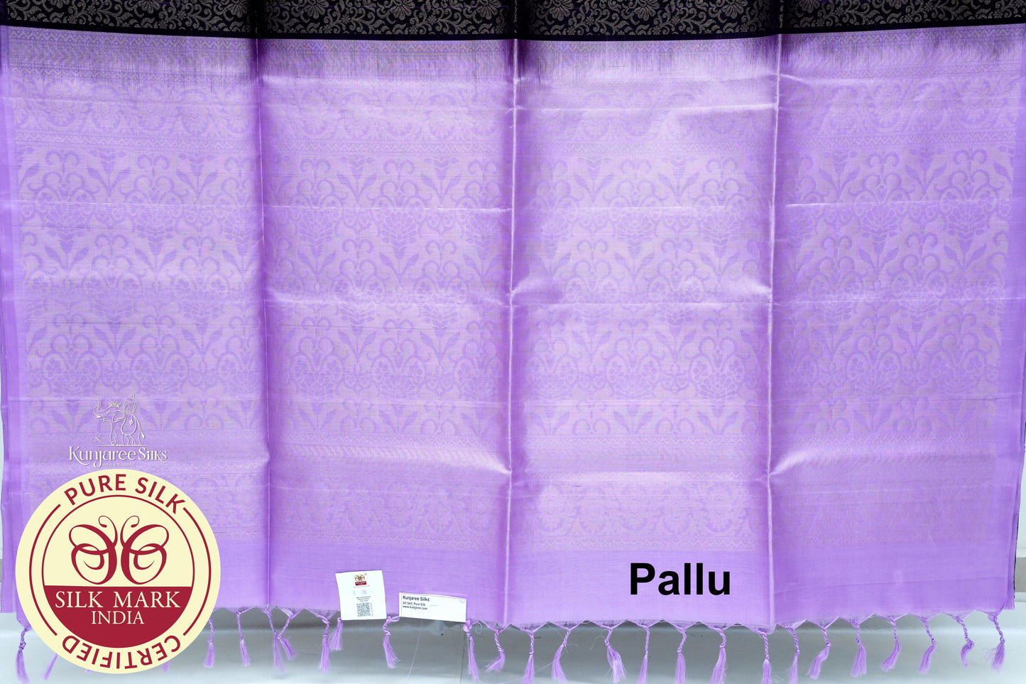 Lavender with Purple Color Pure Silk Saree