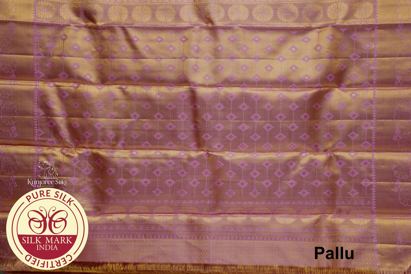 Baby Pink with Gold Color Kanjivaram Pure Silk Saree