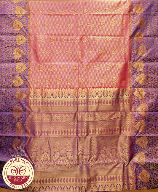 Sienna with Gold Colour Kanjivaram Pure Silk Saree