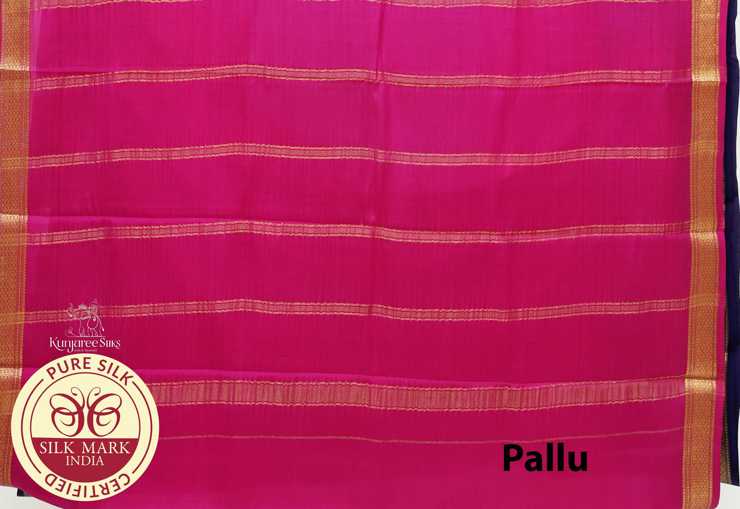 Purple Grey with Maroon Color Mysore Pure Silk Saree