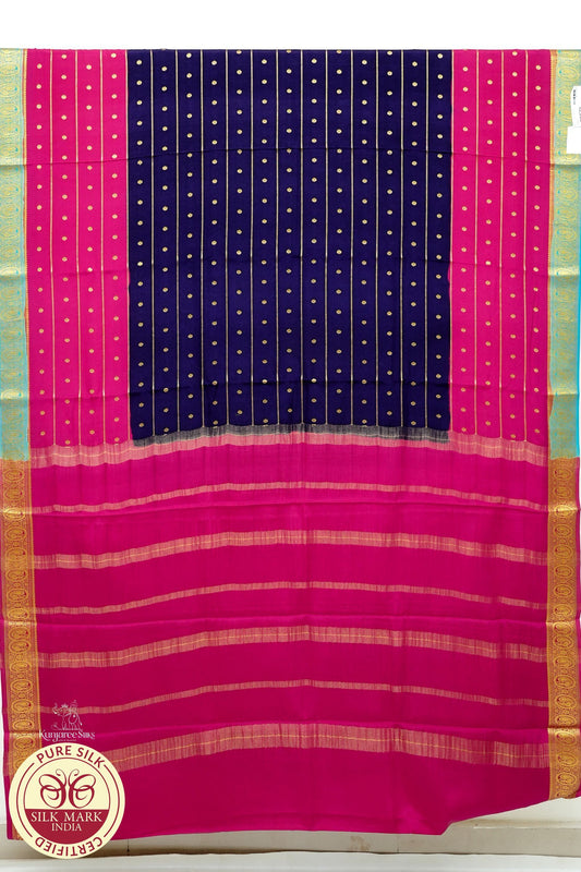 Purple with Maroon Color Mysore Pure Silk Saree