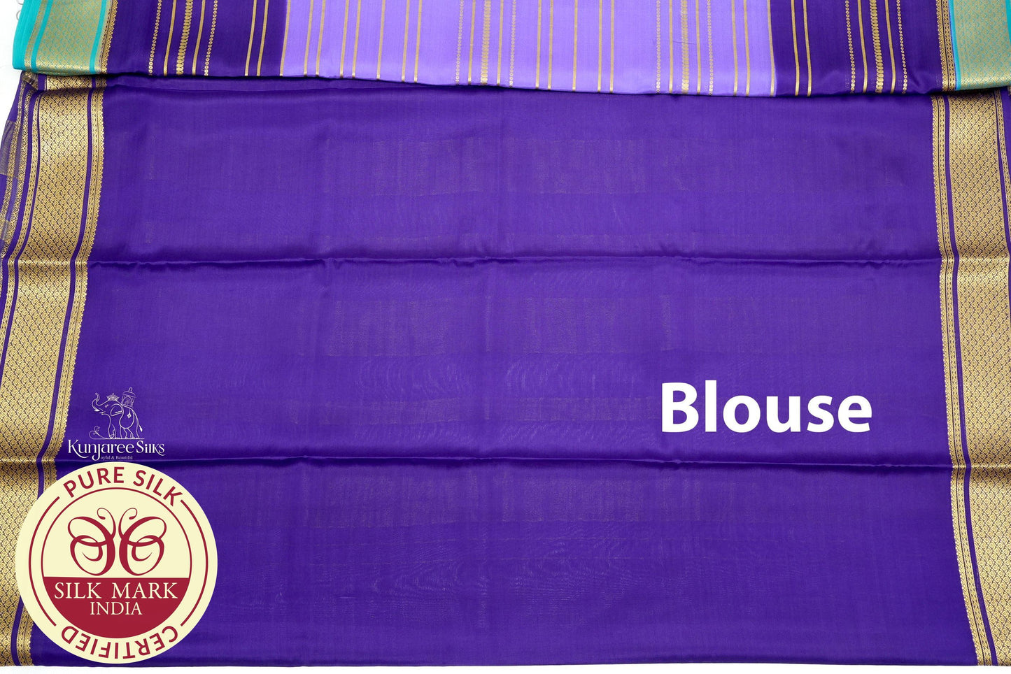 Purple with Light Green Color Mysore Silk Saree