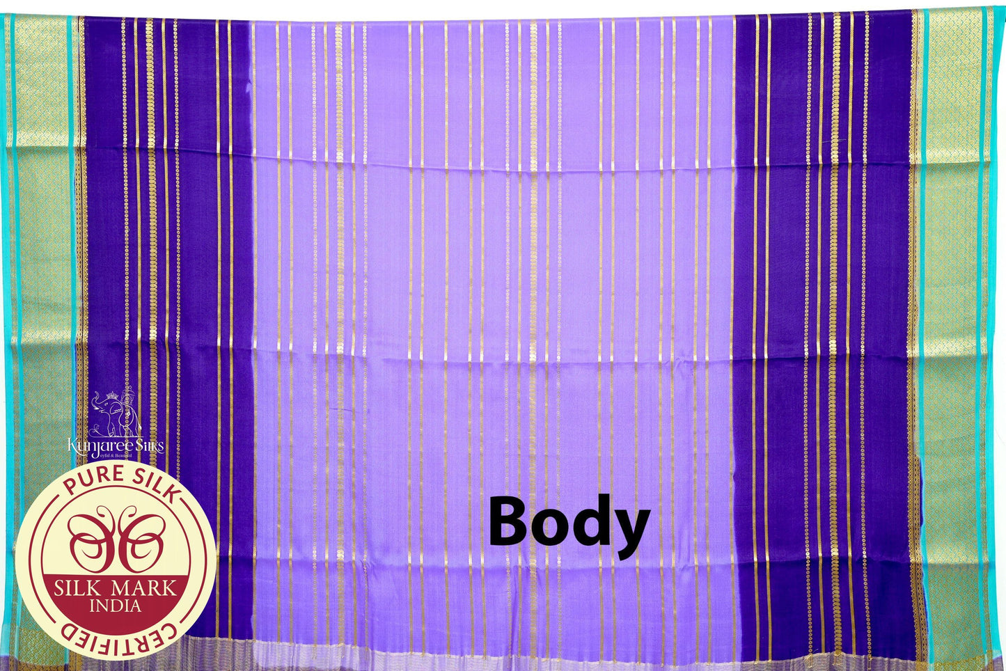 Purple with Light Green Color Mysore Silk Saree