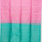 Baby Pink with Bluish Green Color Pure Silk Saree
