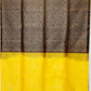 Brown Grey with Lemon Yellow Color Pure Silk Saree