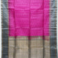 Pink with Grey Color Pure Silk Saree