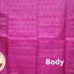 Pink with Grey Color Pure Silk Saree