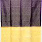 Purple with Lemon Yellow Color Pure Silk Saree