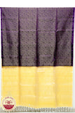 Purple with Lemon Yellow Color Pure Silk Saree