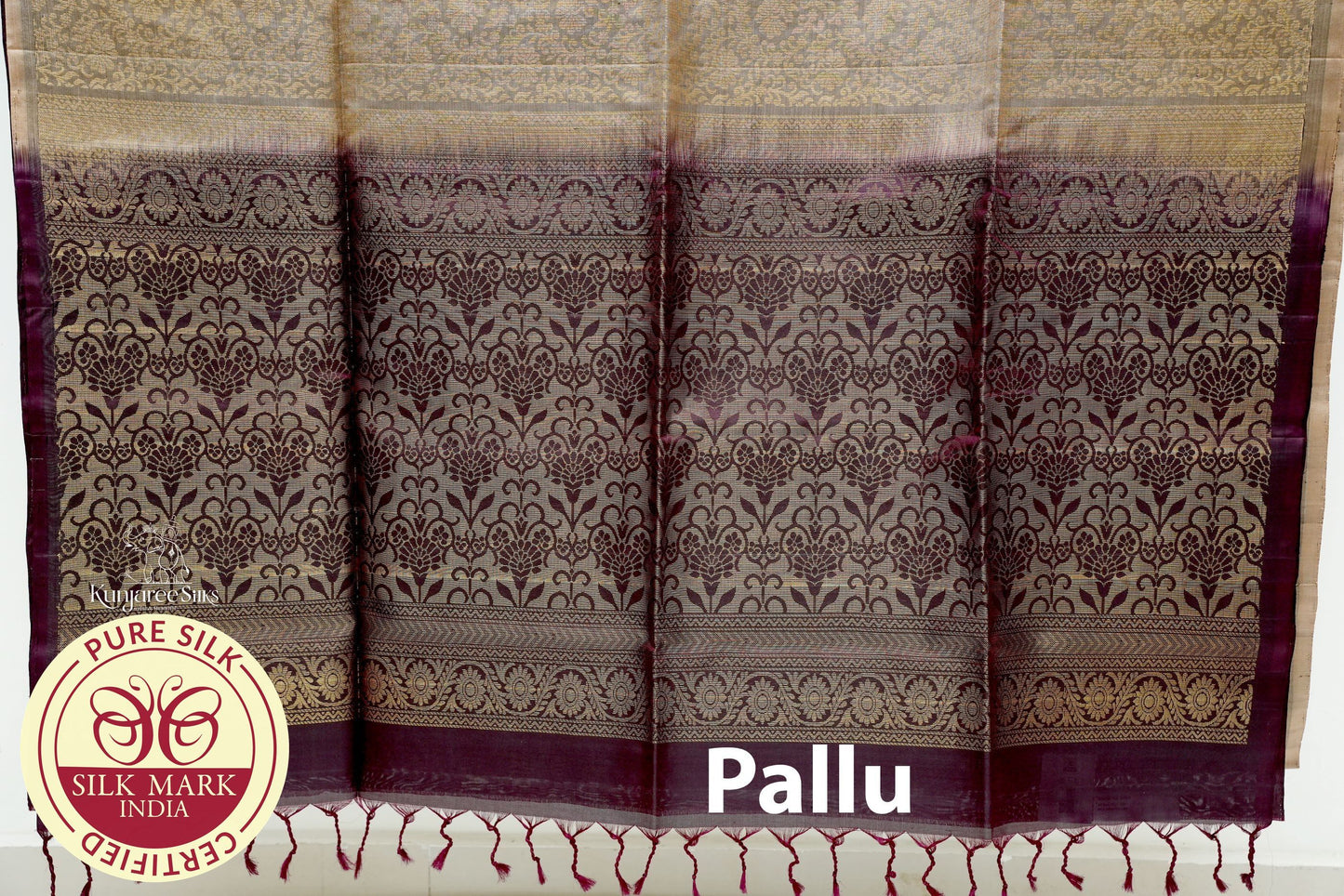 Biscuit with Brown Color Pure Silk Saree