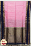 Baby Pink with Purple Color Pure Silk Saree