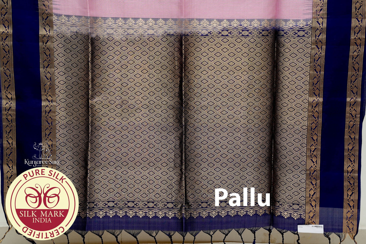 Baby Pink with Purple Color Pure Silk Saree