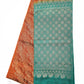 Brown with Green Color Pure Silk Saree