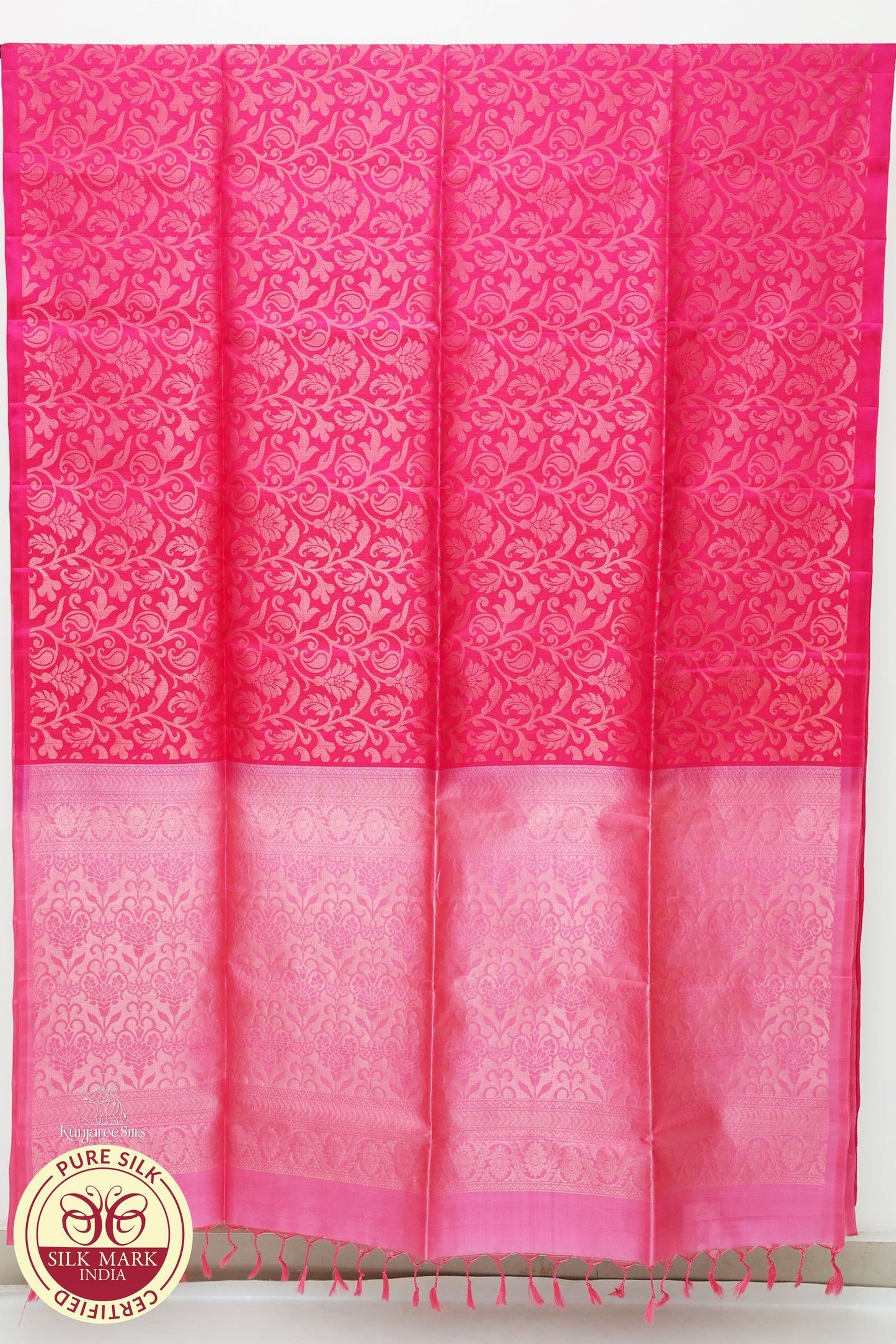 Pink with Baby Pink Color Pure Silk Saree