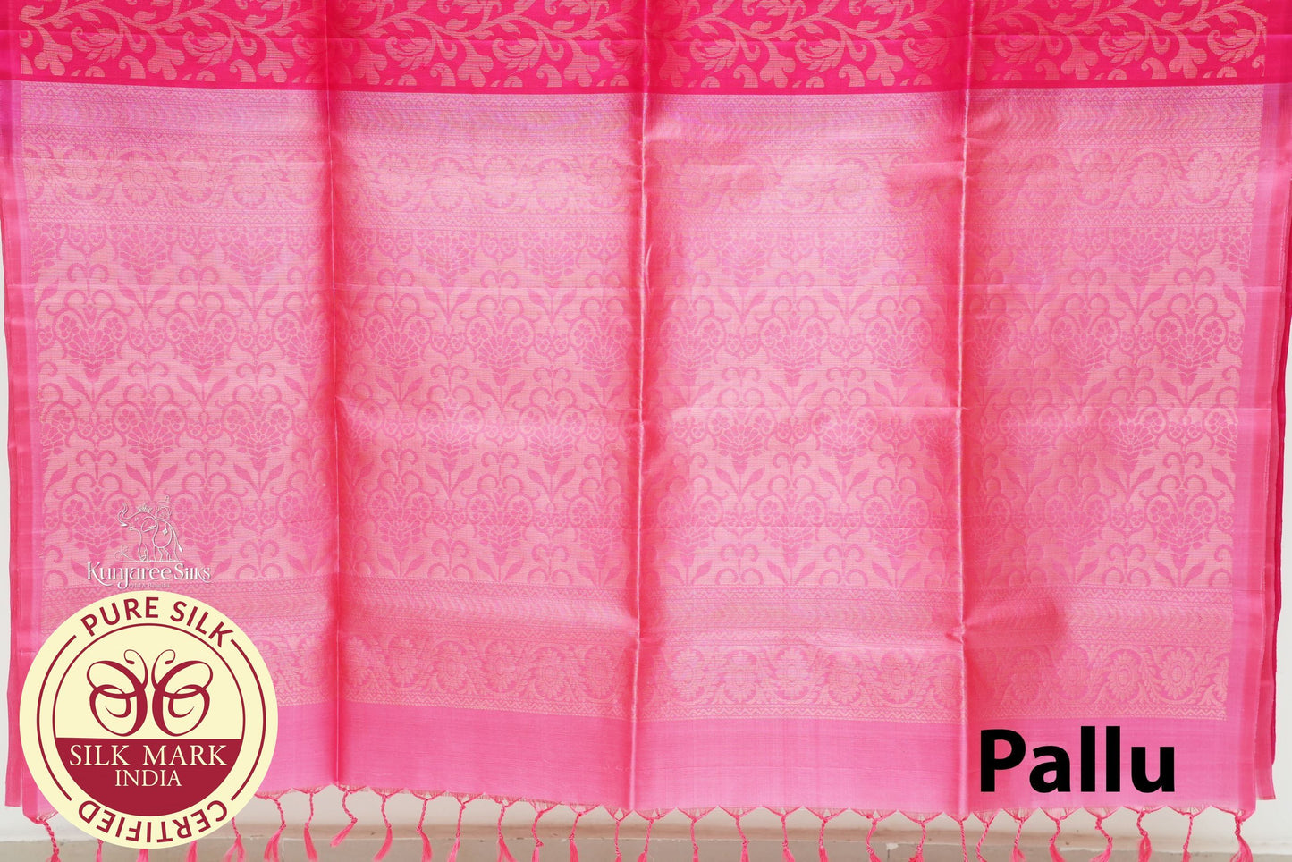 Pink with Baby Pink Color Pure Silk Saree