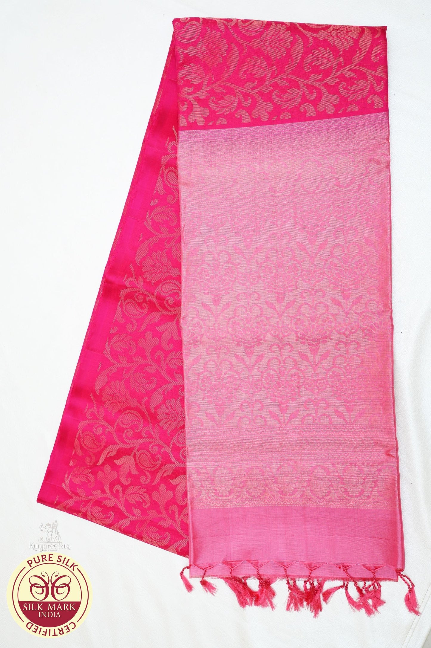 Pink with Baby Pink Color Pure Silk Saree