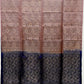 Brown with Royal Blue Color Pure Silk Saree