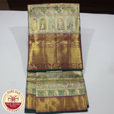 4D with Purple, Teal Blue, Gold and Rani Color Meenakari Kanjivaram Pure Silk Saree