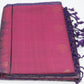 Rani Pink & Royal Purple Pure Soft Silk Handloom Saree with Rich Zari Floral Border