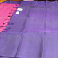 Rani Pink & Royal Purple Pure Soft Silk Handloom Saree with Rich Zari Floral Border