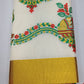 Elegant Kerala Cotton Saree with Traditional Elephant Motif & Golden Kasavu Border