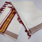 Kerala Cotton Saree with Traditional Maroon Kasavu Border